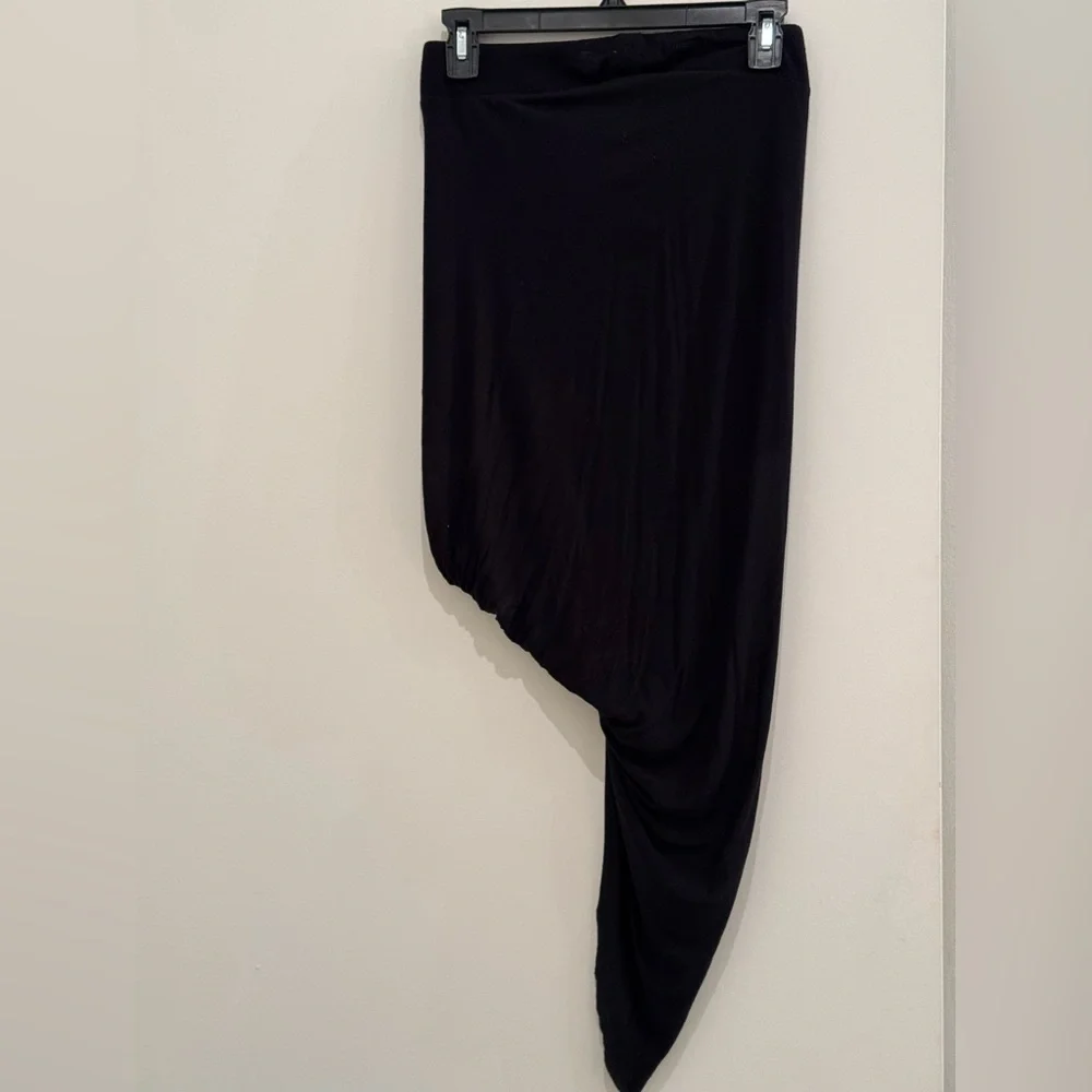 Black asymmetrical, cotton wrap skirt by Alo. Size small. Lightweight cotton
